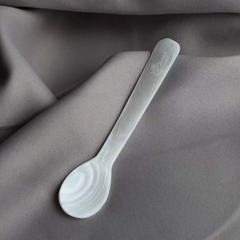 CUSTOM LOGO 11CM WHITE CAVIAR SPOON