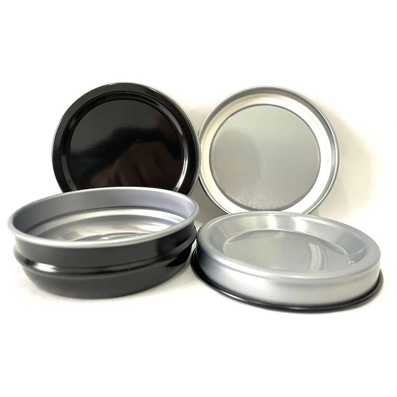 BLACK COLOR VACUUM TYPE ROUND METAL CAVIAR TIN